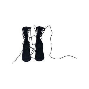 Giuseppe Zanotti Lace Up Gladiator Heels in Black Suede